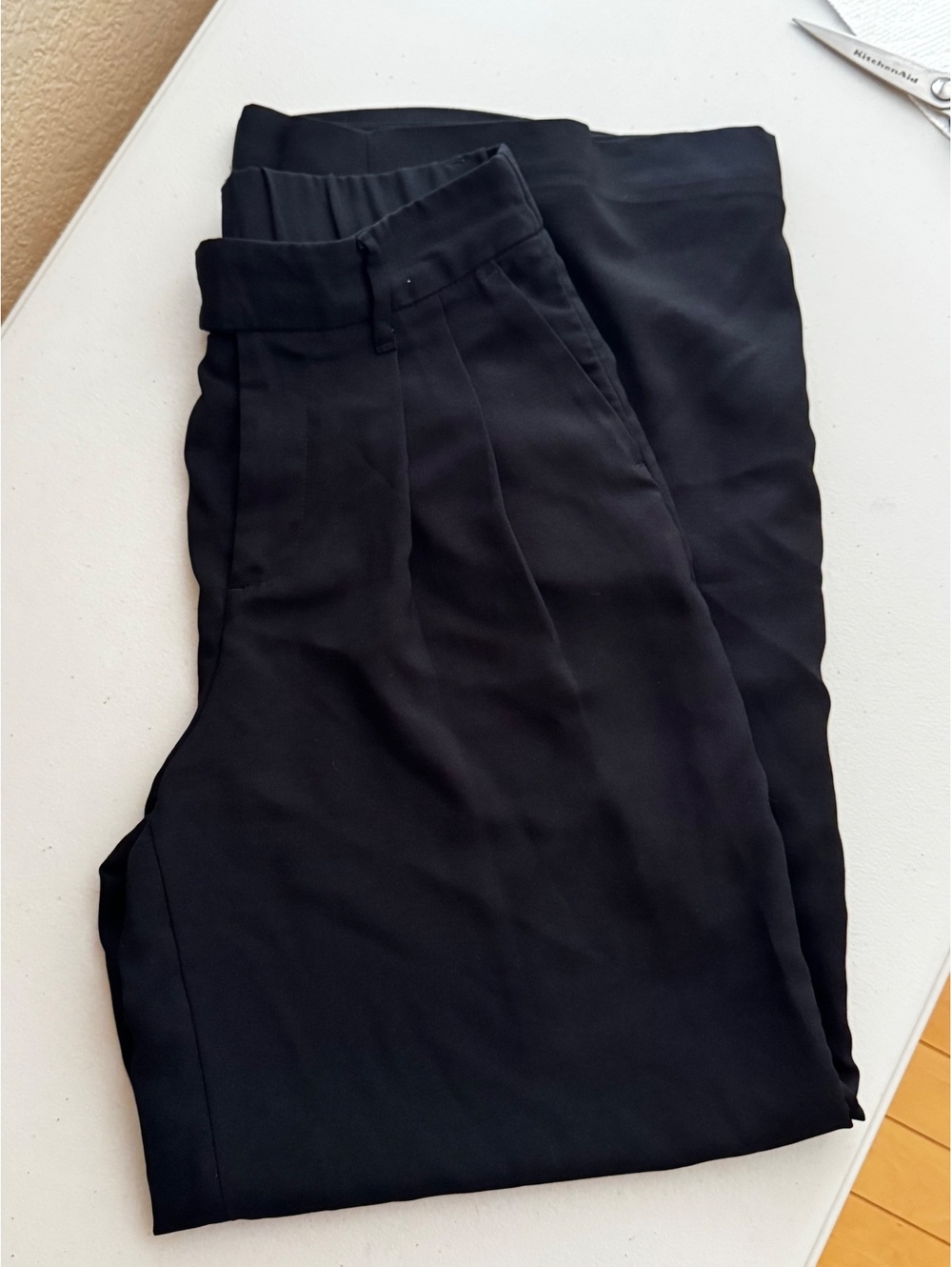 Black High Rise Tailored Dress Pants